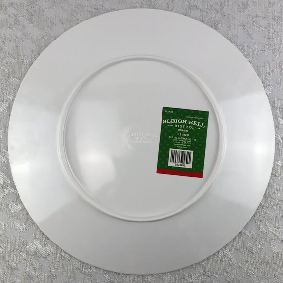 Sleigh Bell Bistro 5 Melamine Christmas Dinner Plates & 5 Pop! Ornaments NWT - Picture 3 of 7
